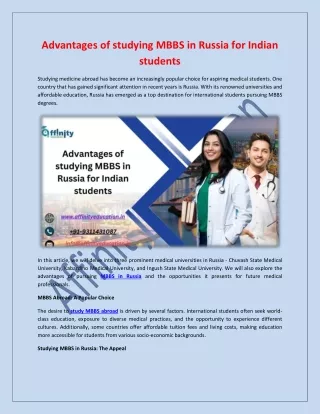 advantages of studying mbbs in russia for indian
