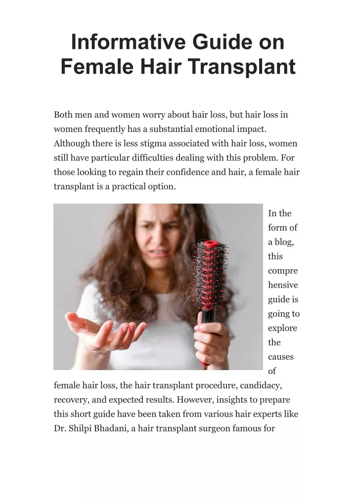 informative guide on female hair transplant