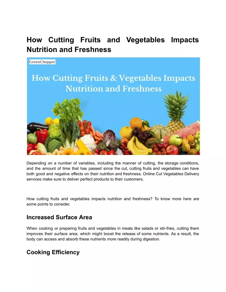 how cutting fruits and vegetables impacts