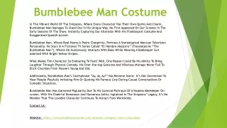 Bumblebee Man Costume