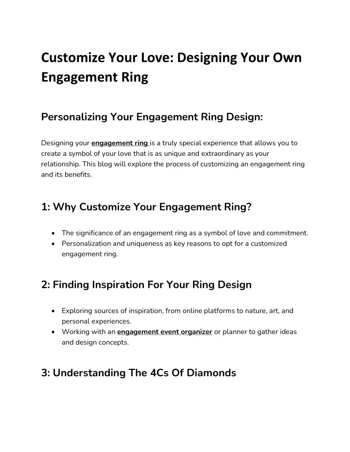 customize your love designing your own engagement