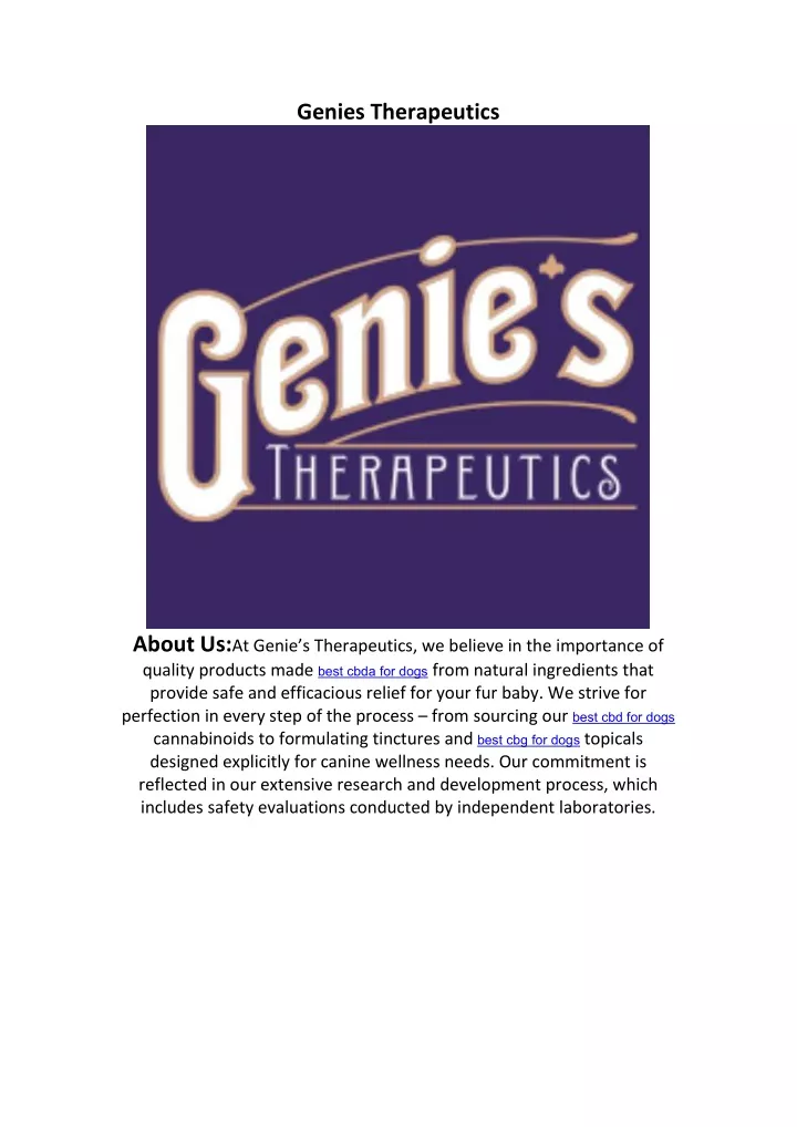 genies therapeutics