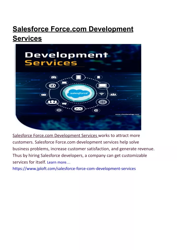 salesforce force com development services