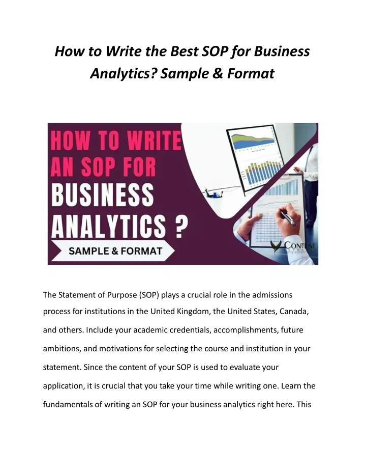 how to write the best sop for business analytics sample format