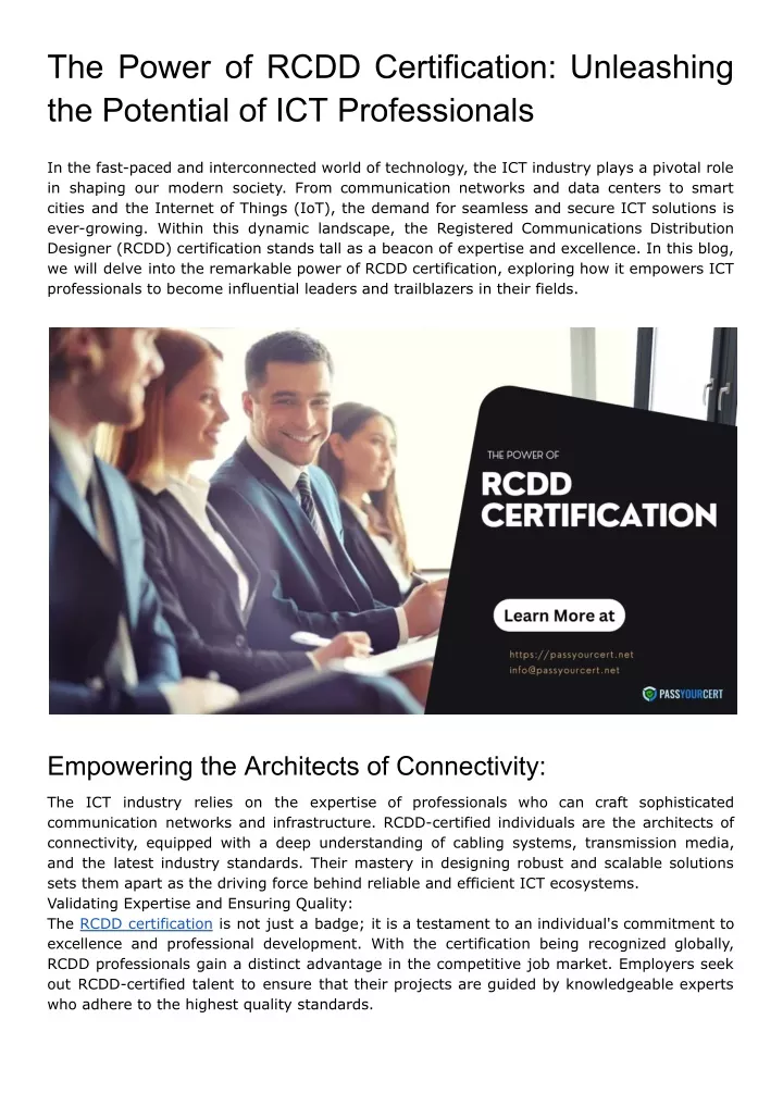 the power of rcdd certification unleashing
