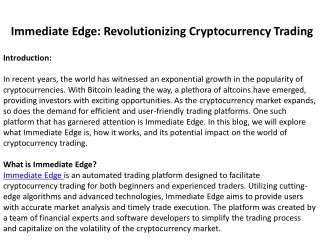 immediate edge revolutionizing