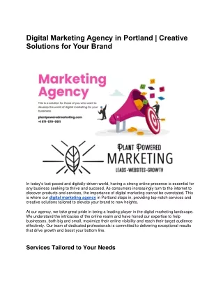 Digital Marketing Agency in Portland