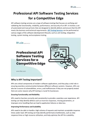 professional api software testing services