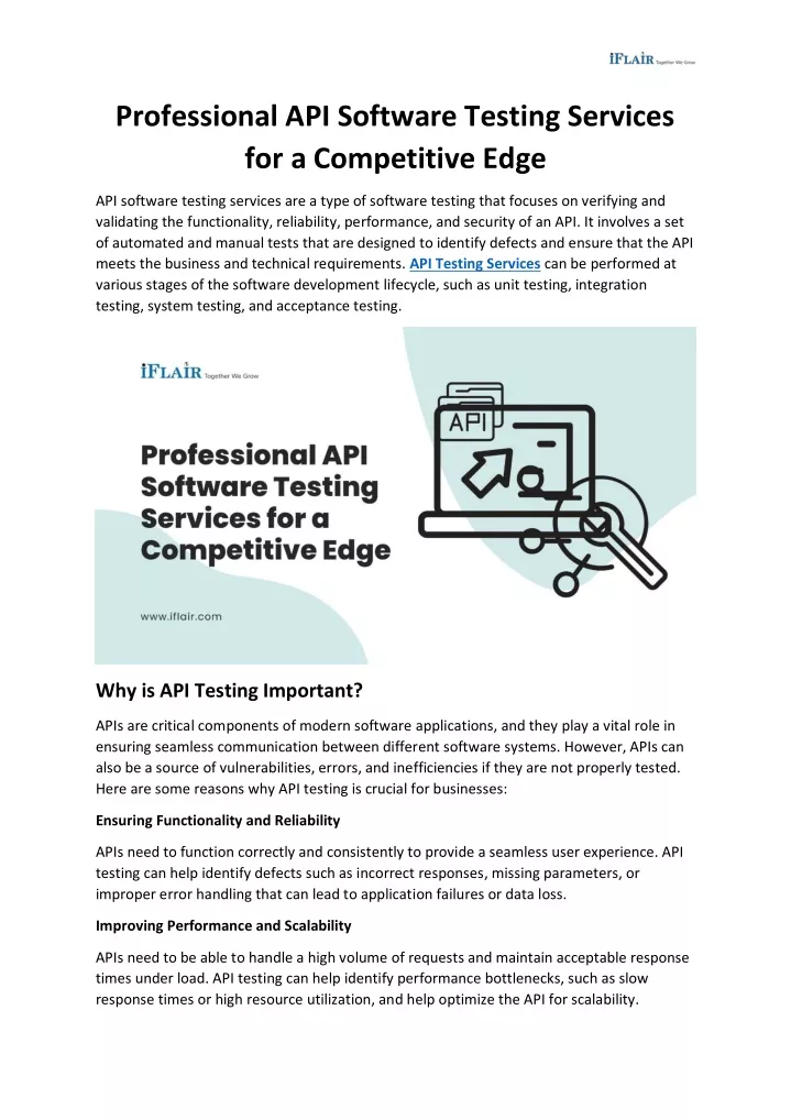 professional api software testing services