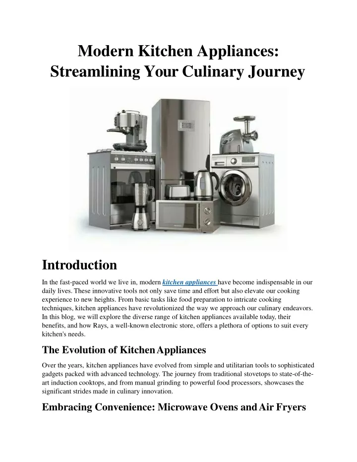 modern kitchen appliances streamlining your culinary journey