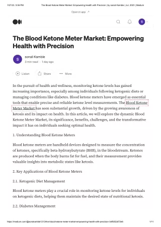 Blood Ketone Meter Market