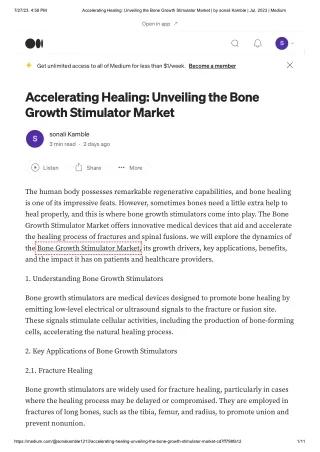 Bone Growth Stimulator Market