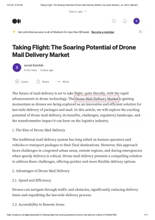 Drone Mail Delivery Market