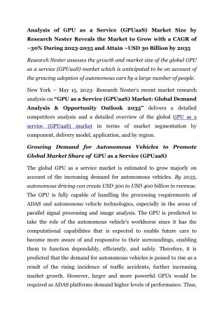 analysis of gpu as a service gpuaas market size by