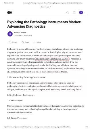 Pathology Instruments Market