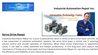 Servo drive repair | Industrial Automation Repair Inc.
