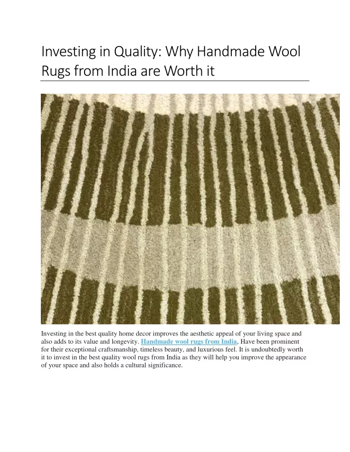 investing in quality why handmade wool rugs from