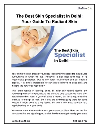 The Best Skin Specialist In Delhi Your Guide To Radiant Skin