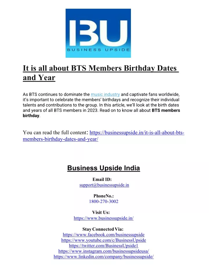 it is all about bts members birthday dates