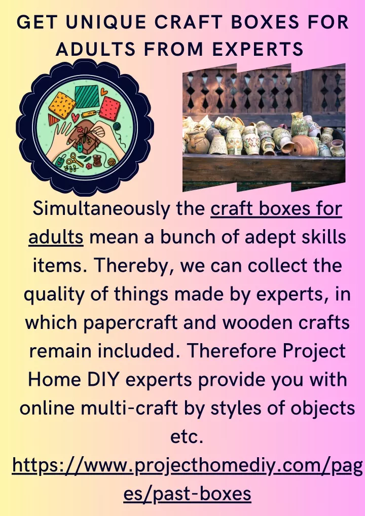 get unique craft boxes for adults from experts