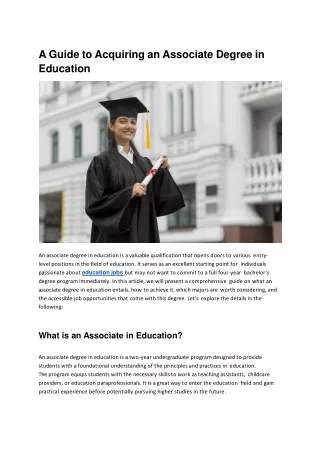 a guide to acquiring an associate degree
