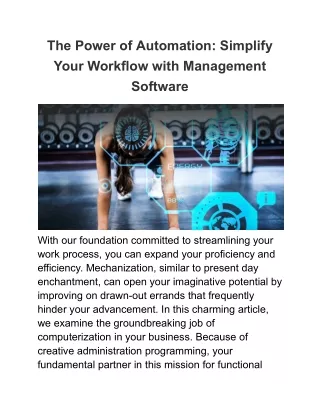the power of automation simplify your workflow