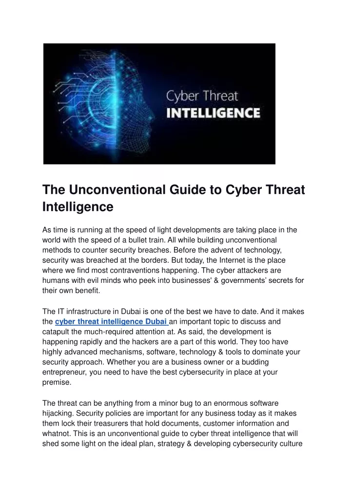 the unconventional guide to cyber threat