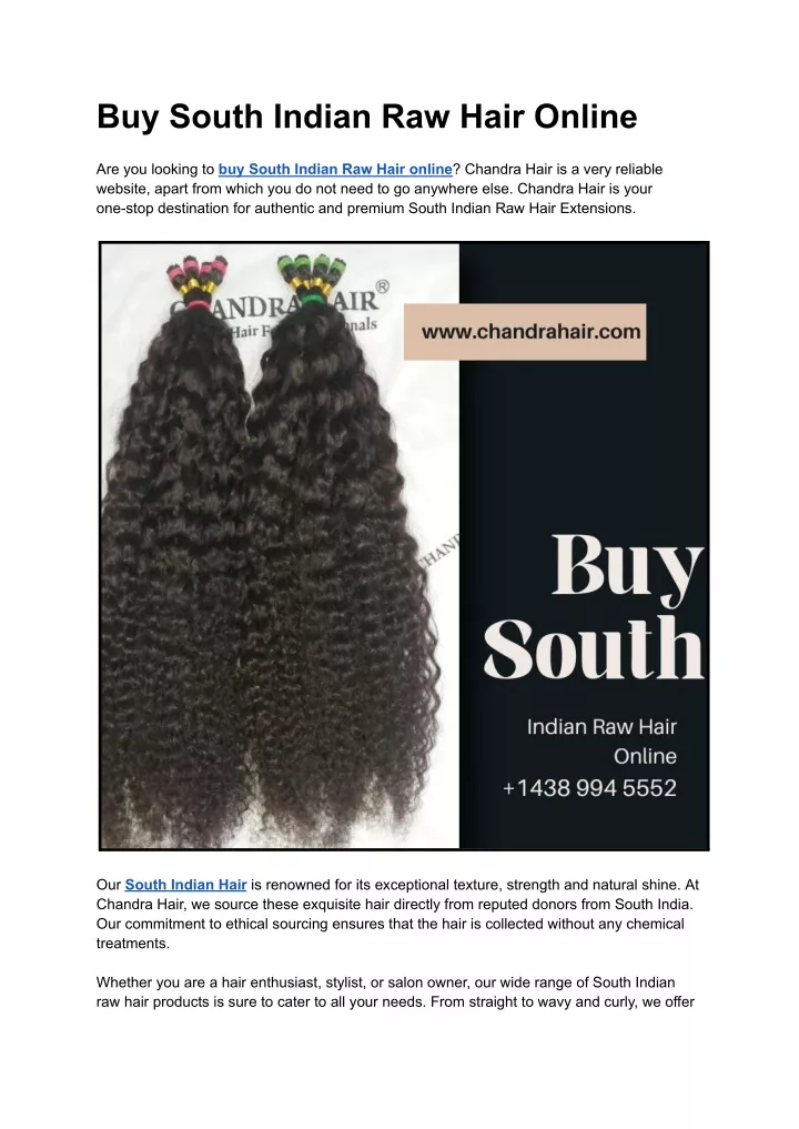 buy south indian raw hair online