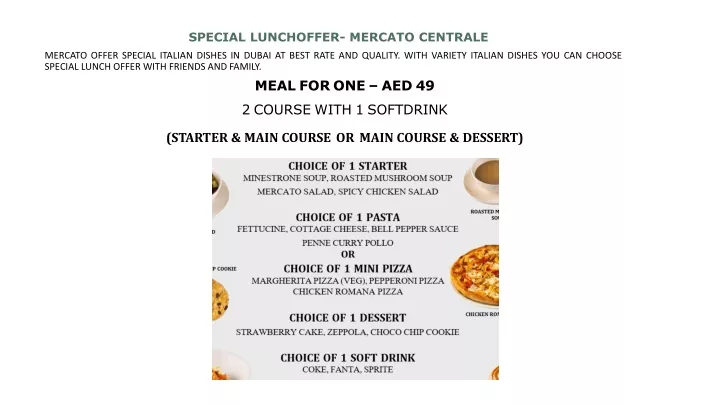special lunch offer mercato centrale