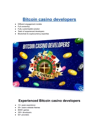 Bitcoin Casino Developer
