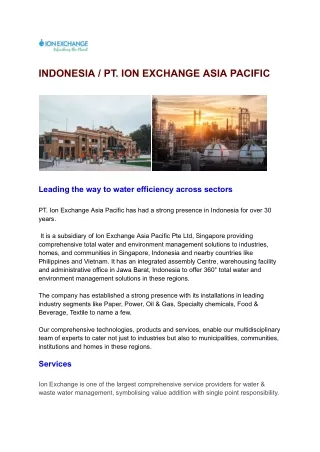 Ion Exchange Indonesia