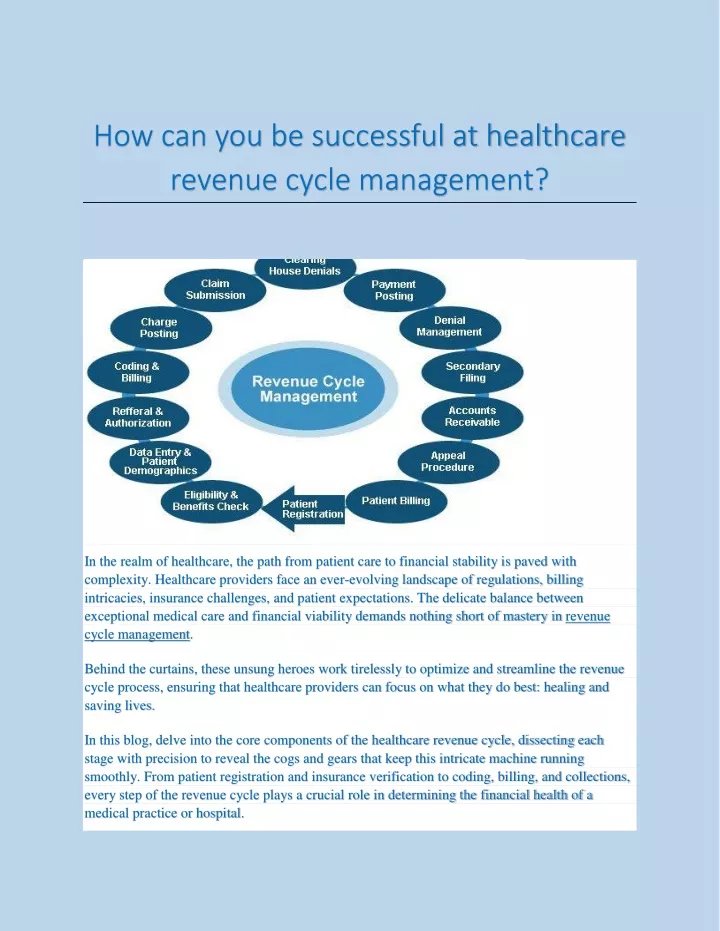 how can you be successful at healthcare revenue