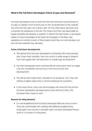 what is the full stack developers future scope