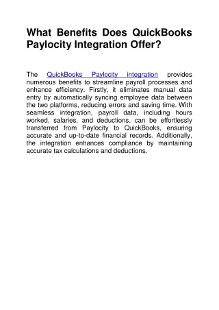 what benefits does quickbooks paylocity