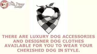 There are luxury dog accessories and designer dog clothes available for you to wear your cherished dog in style.