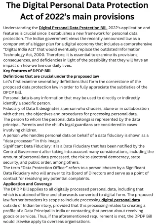 the digital personal data protection act of 2022