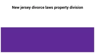 New jersey divorce laws property division