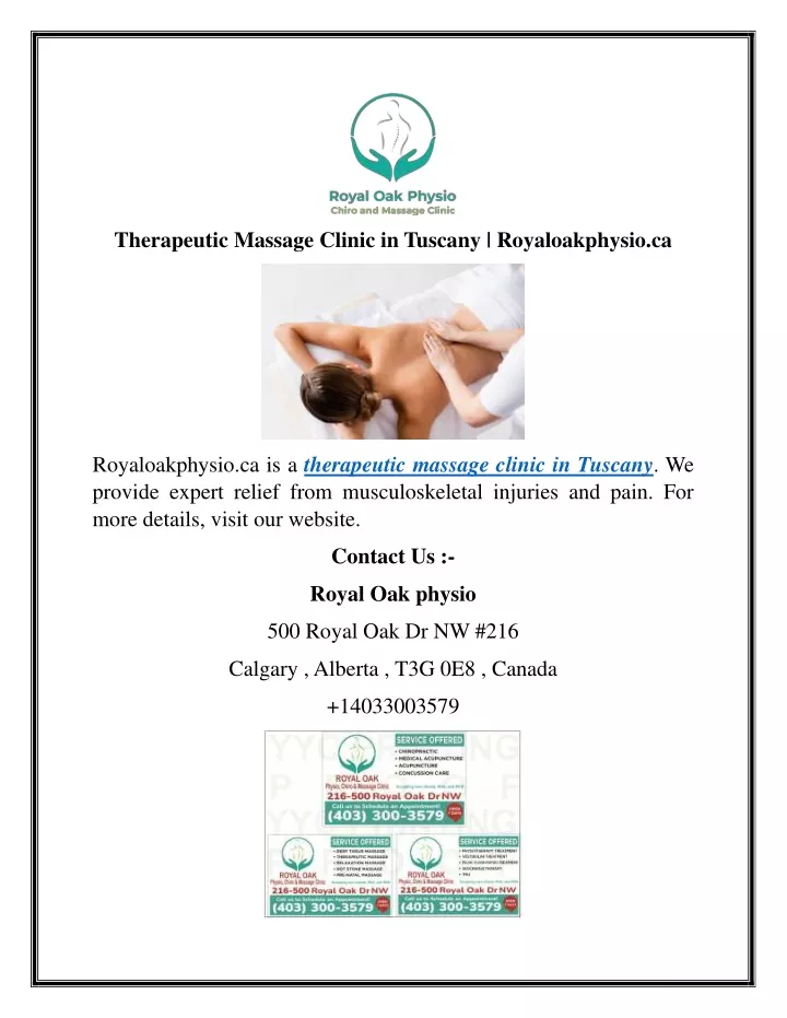 therapeutic massage clinic in tuscany