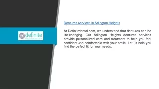 Dentures Services In Arlington Heights | Definitedental.com