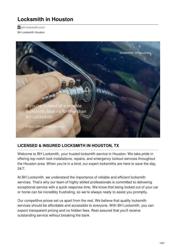 locksmith in houston