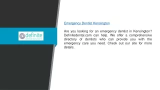 Emergency Dentist Kensington | Definitedental.com