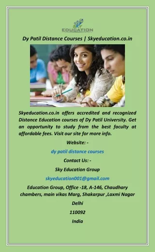 Dy Patil Distance Courses  Skyeducation.co.in