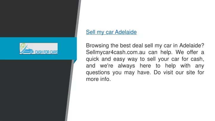 sell my car adelaide browsing the best deal sell