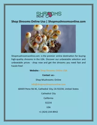 Shop Shrooms Online Usa  Shopmushroomsonline