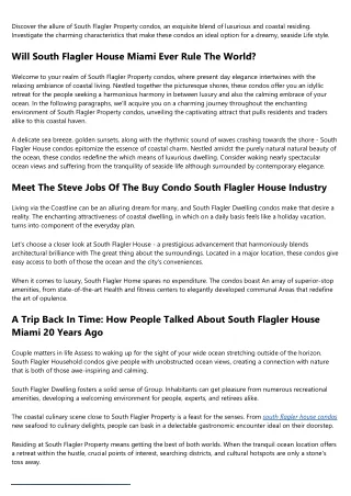 15 Up-and-coming Trends About Miami South Flagler House