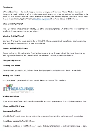 Master Guide to Find My iPhone and iCloud Find My iPhone Services