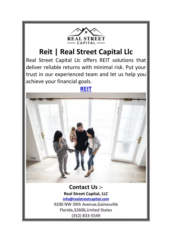 reit real street capital llc real street capital