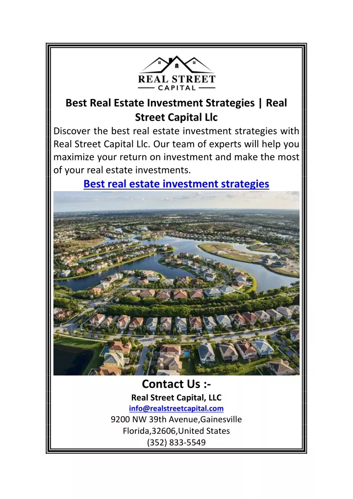 best real estate investment strategies real