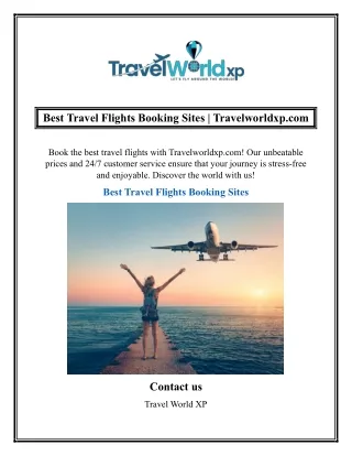 Best Travel Flights Booking Sites  Travelworldxp.com