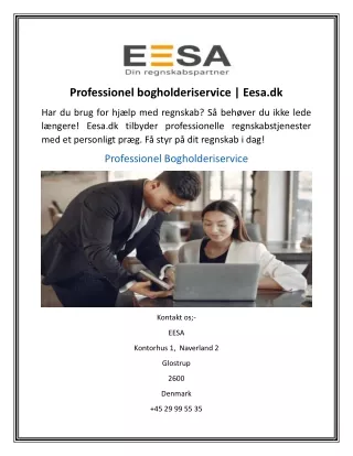 Professionel bogholderiservice  Eesa.dk